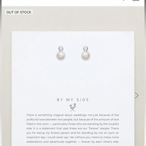 NWT By My Side Drop Pearl Earings (Silver)